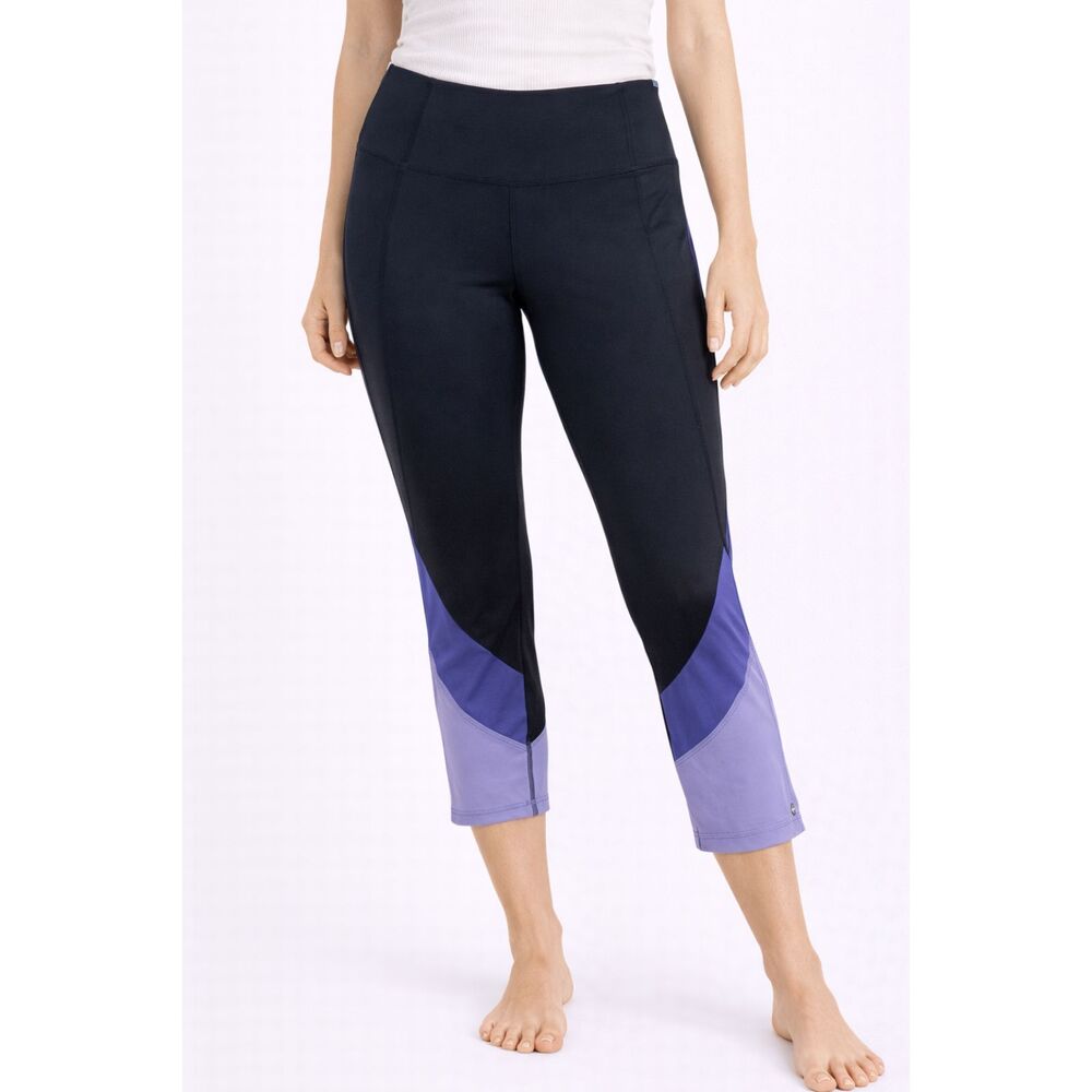 Tangerine Color-block Leggings Black Purple Lavender S